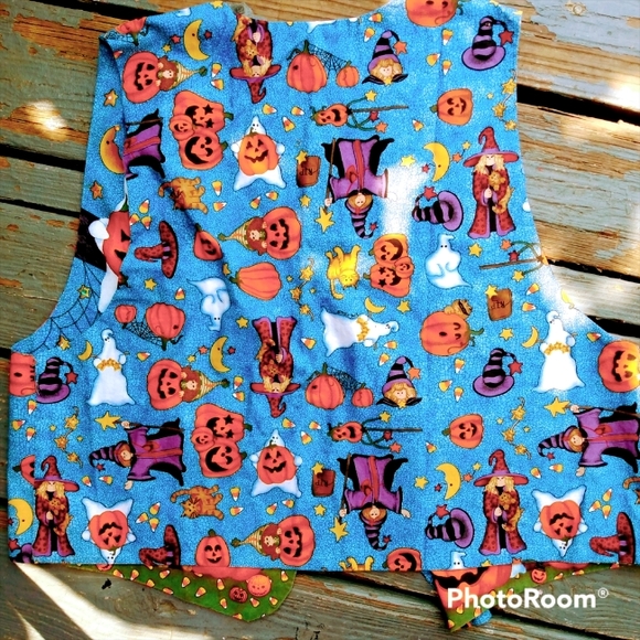 Vtg 90s Halloween vest reversible - Picture 7 of 16